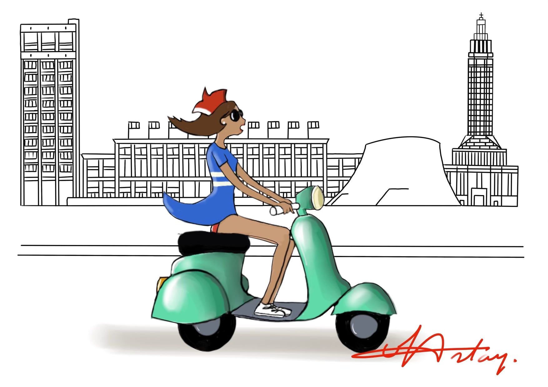 « Fanfan et son scooter vert »